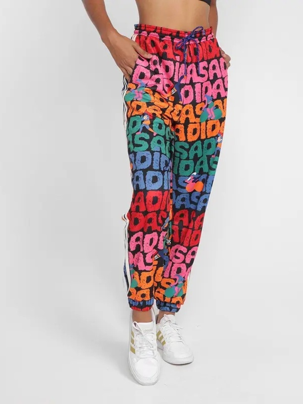 adidas x FARM Rio M Track Pants Multicolor Graffiti Jogger Rare Athleisure Gym